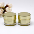 10g Golden Acrylic Double Wall Round Luxury Cosmetic Jar